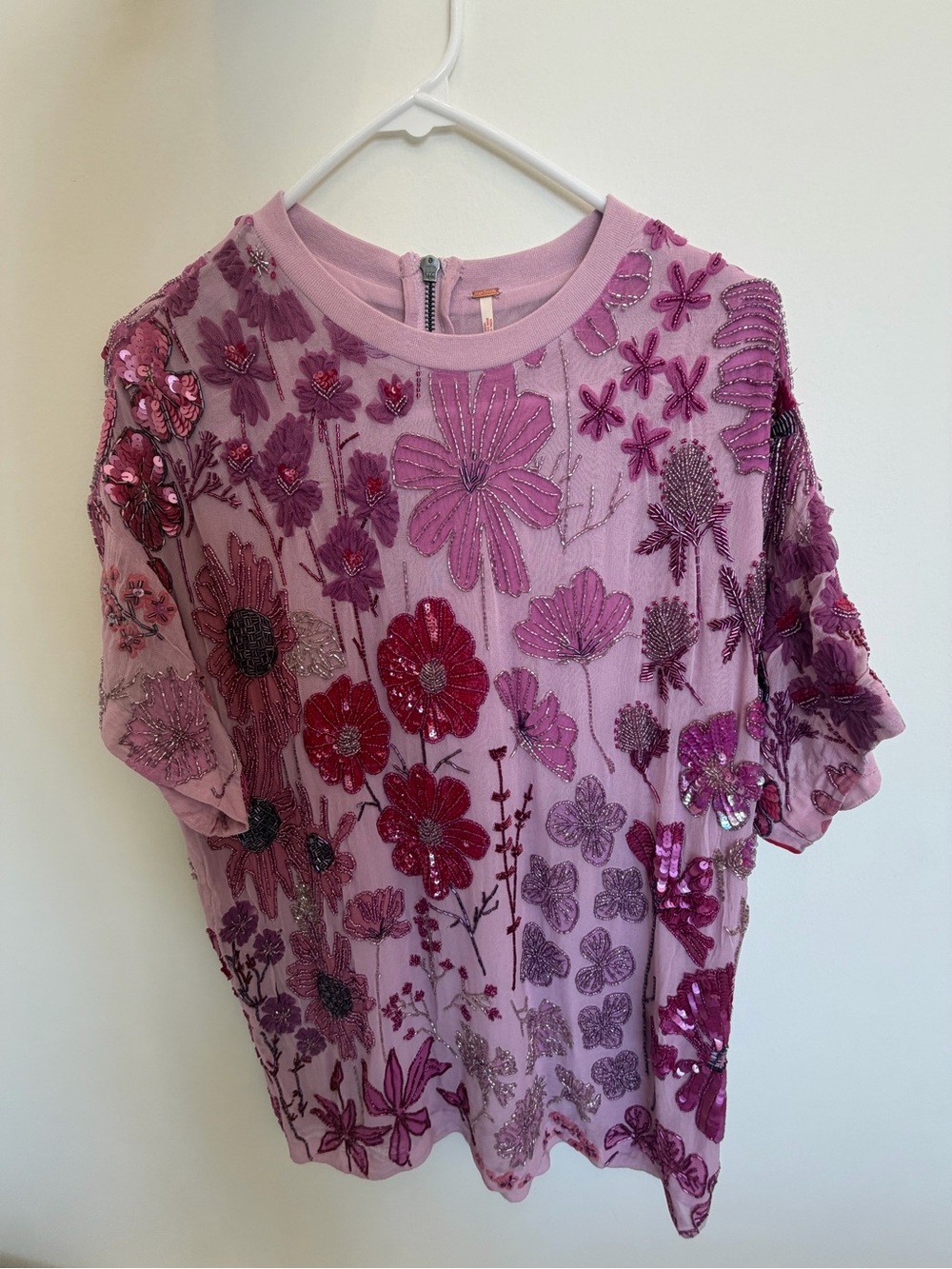 Free People Pink Jewel Embroidered Mini Dress - Picture 7 of 9